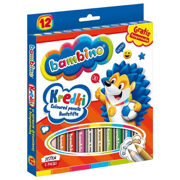 Kredki grube okrągłe 12 kolorów Bambino